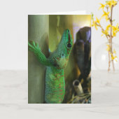 gekko wenskaart #2 (aanmoediging) kaart (Gele Bloem)