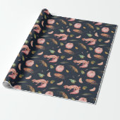 Gekko's en Roaches Wrapping Paper Pattern in blauw Cadeaupapier (Uitgerold)