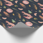 Gekko's en Roaches Wrapping Paper Pattern in blauw Cadeaupapier (Hoek)