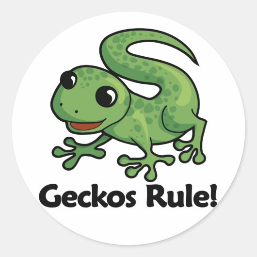 Gekko's heersen! ronde sticker (Voorkant)