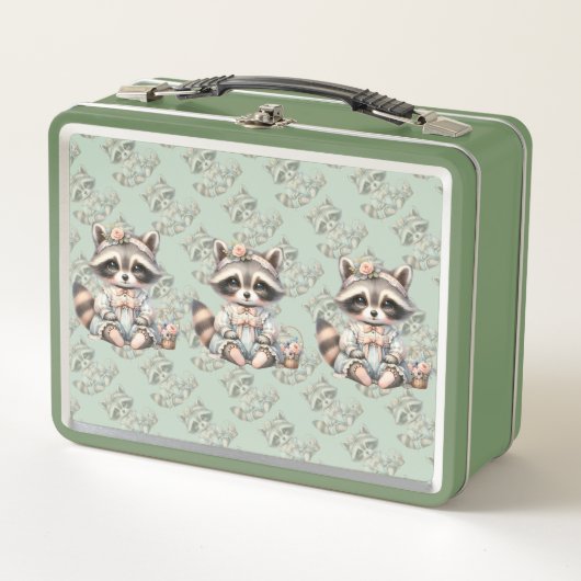  geklede Cottagecore Raccoon Pastel (Voorkant)