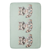geklede Cottagecore Raccoon Pastel Badmat (Voorkant Verticaal)