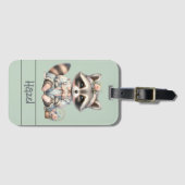 geklede Cottagecore Raccoon Pastel Bagagelabel (Voorkant (horizontaal))
