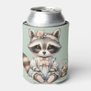 geklede Cottagecore Raccoon Pastel Blikjeskoeler