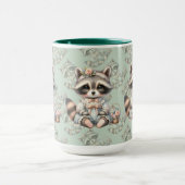  geklede Cottagecore Raccoon Pastel Mok (Midden)