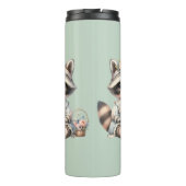  geklede Cottagecore Raccoon Pastel Thermosbeker (Achterkant)