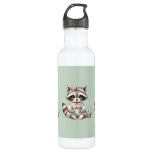  geklede Cottagecore Raccoon Pastel Waterfles