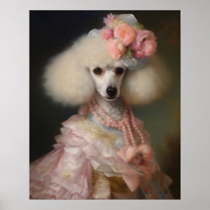 Geklede dierprints, Koninklijke dame hond Poster