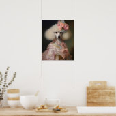 Geklede dierprints, Koninklijke damehond Poster (Keuken)