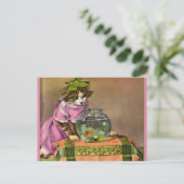geklede kat en viskuit briefkaart (Staand voorkant)