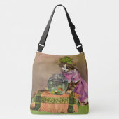 geklede kat en viskuit crossbody tas (Voorkant)
