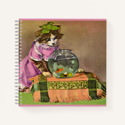 geklede kat en viskuit notitieboek (Voorkant)