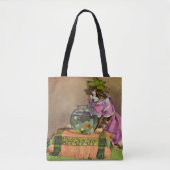 geklede kat en viskuit tote bag (Voorkant)