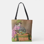 geklede kat en viskuit tote bag (Achterkant)