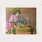 geklede kat en viskuit wandkleed (Voorkant (horizontaal))