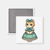  geklede kitten magneet (Voorkant / Achterkant)