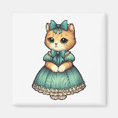  geklede kitten magneet (Voorkant)