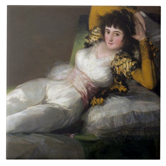 Geklede Maja ( Vrouw Beauty) Tegeltje (Voorkant)