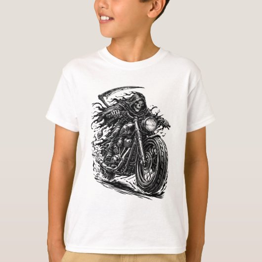Geklede Oogster Chopperrijder  T-shirt (Voorkant)