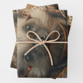  geklede stekelvarkens decoupage inpakpapier vel (In situ)