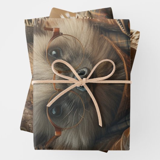  geklede stekelvarkens decoupage inpakpapier vel (In situ)