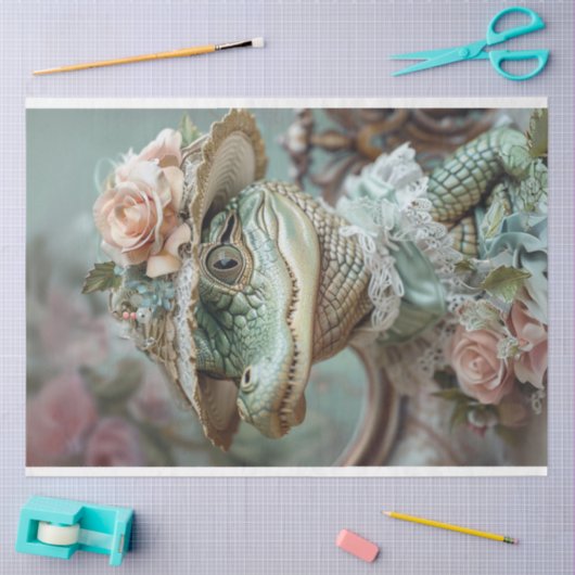 Gekleed Baby Alligator Decoupage Tissuepapier (Craft)