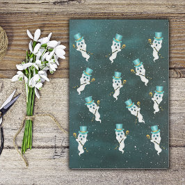 Gekleed Ghosts Drijven in Night Sky Top Hoeden Tissuepapier