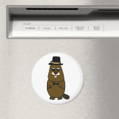 Gekleed Groundhog Magneet (Insitu (Vaatwasser))