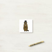 Gekleed Groundhog Post-it® Notes (Op bureau)