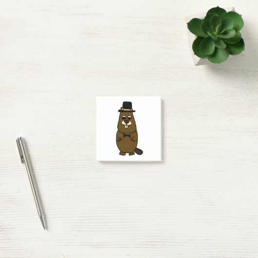 Gekleed Groundhog Post-it® Notes (Kantoor)