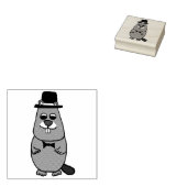 Gekleed Groundhog Rubberstempel (Gestempeld)