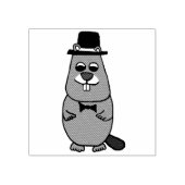 Gekleed Groundhog Rubberstempel (Afrduk)