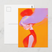 Gekleed in het rood briefkaart (Voorkant / Achterkant)