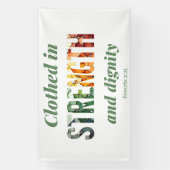 Gekleed in Kracht en Waardigheid Spandoek (Verticaal)