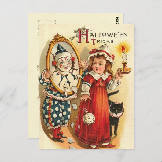 Gekleed in Mirror Halloween Tricks Briefkaart (Voorkant / Achterkant)