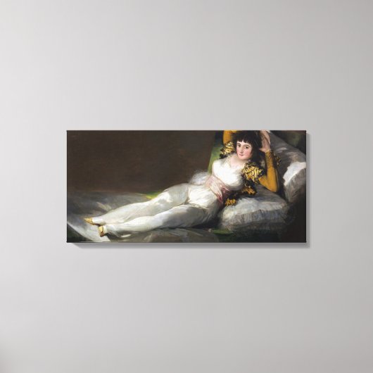Gekleed Maja (door Francisco Goya) Canvas Afdruk (Voorkant)