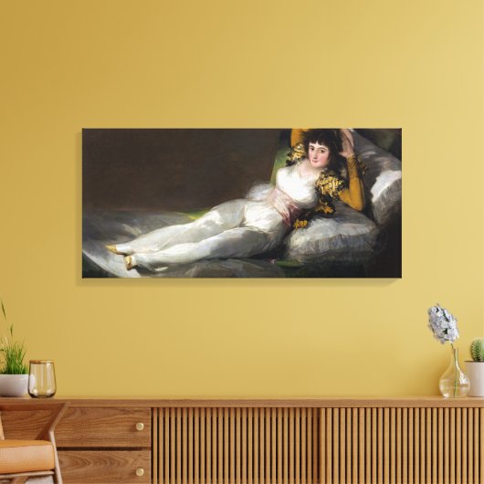 Gekleed Maja (door Francisco Goya) Canvas Afdruk (Insitu (Woonkamer))