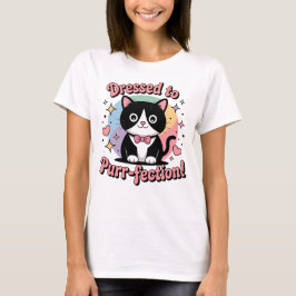 Gekleed naar Spinnende-fectie - Kawaii Tuxedo Cat Tri-Blend Shirt