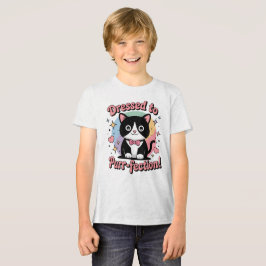 Gekleed naar Spinnende-fectie - Kawaii Tuxedo Cat Tri-Blend Shirt