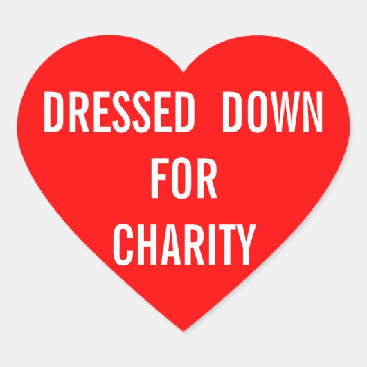 Gekleed voor liefdadigheid hart sticker (Voorkant)