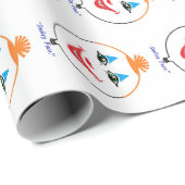 gekleurd 1922 "KRUIDINGSFACES" Verpakkingspapier Cadeaupapier (Rol Hoek)