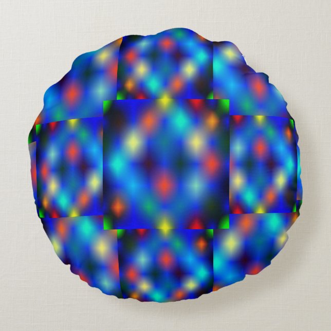 gekleurd afbeelding simuleert flap-flotatie boven  rond kussen (Achterkant)