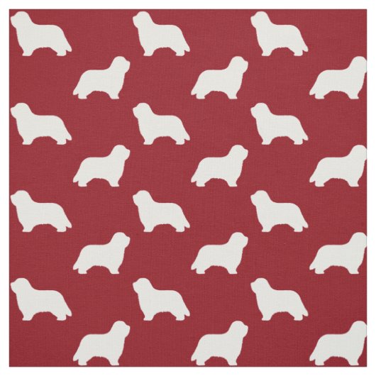 Gekleurd collie Silhouettes Pattern Red en White Stof (Swatch)