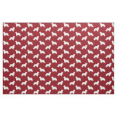 Gekleurd collie Silhouettes Pattern Red en White Stof (Fat Quarter)