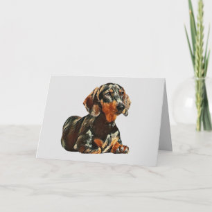  gekleurd Dachshund-Wenskaart Kaart