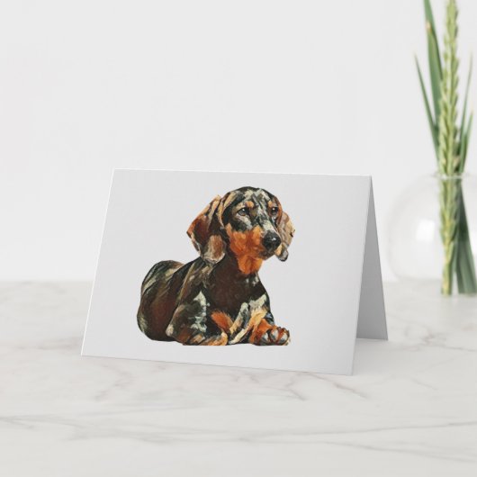  gekleurd Dachshund-Wenskaart Kaart (Voorkant)