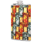 Gekleurd en gekleurd rood, rechthoekig heupfles (Links)