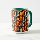 Gekleurd en gekleurd rood, rechthoekig mok (Voorkant rechts)