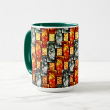 Gekleurd en gekleurd rood, rechthoekig