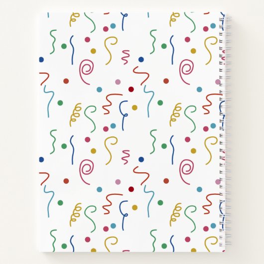Gekleurd feestconfetti patroon notitieboek (Achterkant)